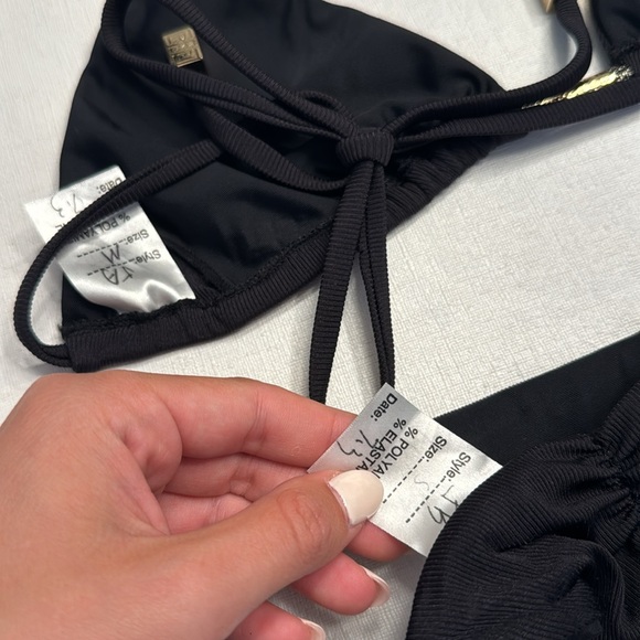 NWT Paul & Rade Black Bikini with Gold Tassels - Picture 6 of 6